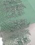 Aurora Blossom Beaded Border Lace - (Dusty Green)